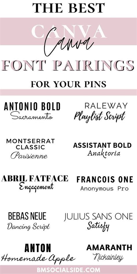 15 best Canva font pairings for Pinterest | Bmsocialside | Lettering tutorial, Font pairing ...