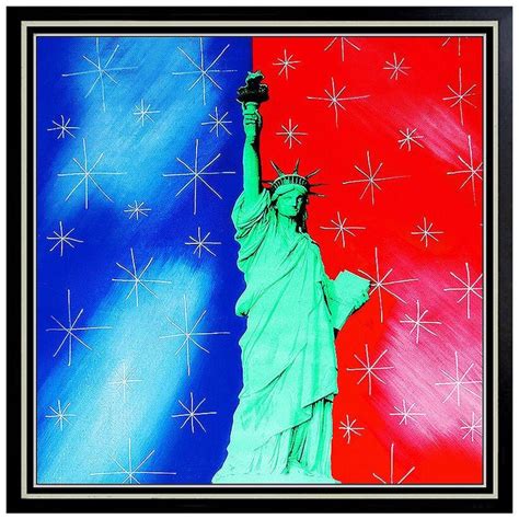 Steve Kaufman - Steve KAUFMAN Statue Of Liberty Original Oil Painting On Canvas Signed USA Art ...