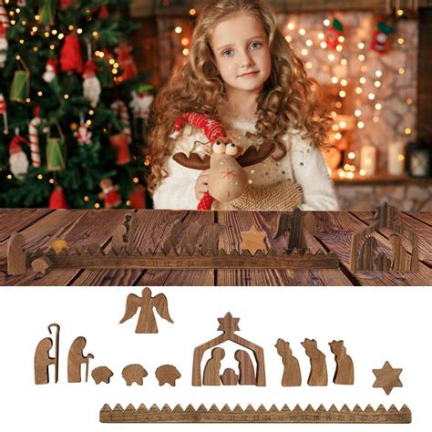 Dainzusyful Christmas Decorations Indoor,Nativity Advent Calendar 2023 ...