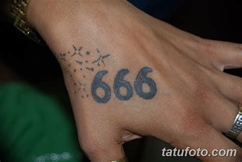 фото тату Число дьявола 666 16.12.2018 №036 - tattoo number devil 666 - tatufoto.com - tatufoto.com