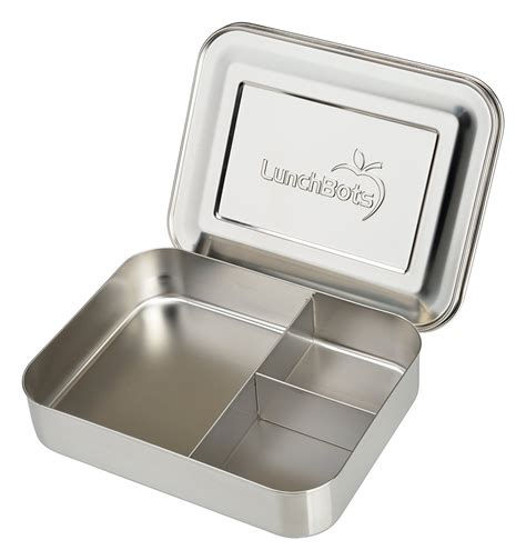 LunchBots Large Trio Stainless Steel Lunch Container -Three Section ...