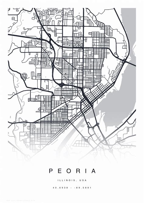 PRINTABLE Peoria Map Print Street Map of Peoria Peoria Map | Etsy