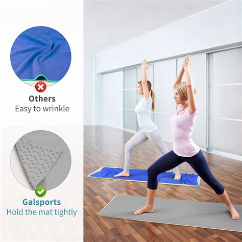 Yoga Mat Towel, Non Slip, Skidless Waffle Texture, Absorbent Odorless