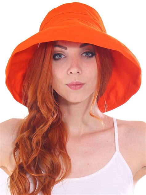 Womens Cotton Foldable Summer Sun Hat W Bow Orange | Free Download Nude Photo Gallery