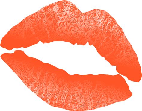 Lips Clipart Kiss Mark - Orange Lip Print - Png Download - Full Size Clipart (#235625) - PinClipart