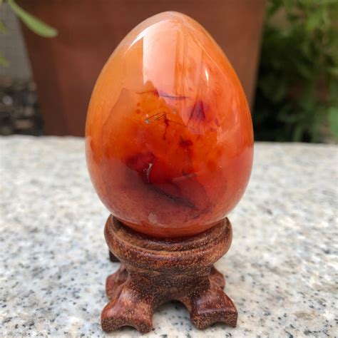 Natural carnelian dragon egg quartz crystal egg reiki healing | Etsy