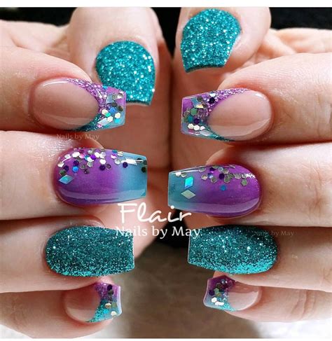 purple and teal nail designs - mrtiedyetutorials