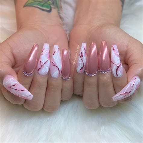 Acrylic Hot Pink Marble Nails - Magic armor one step gel nail polish ...