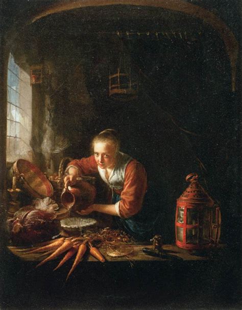 Woman Pouring Water into a Jar, c.1640 - Gerrit Dou - WikiArt.org