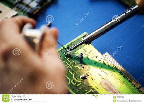 Closeup of Tin Soldering with Electronics Circuit Board Stock Image - Image of closeup, hardware ...