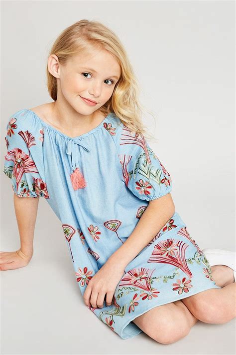 Denim Embroidered Dress | Vintage kids fashion, Kids summer fashion, Tween fashion