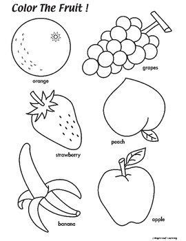 Fruit Coloring Worksheet | Ingles para preescolar, Actividades de aprendizaje para niños, Tarea ...