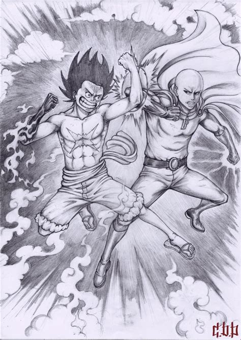 Luffy Vs. Saitama Pencil Work by kchan05 on DeviantArt