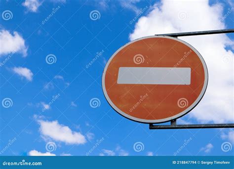 Do Not Enter Road Sign on Blue Sky Background Stock Photo - Image of ...