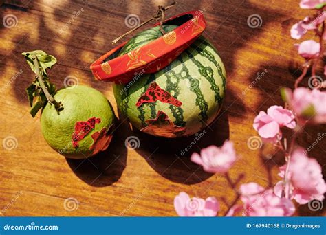 Fruits for Chinese New Year Stock Photo - Image of asian, peach: 167940168