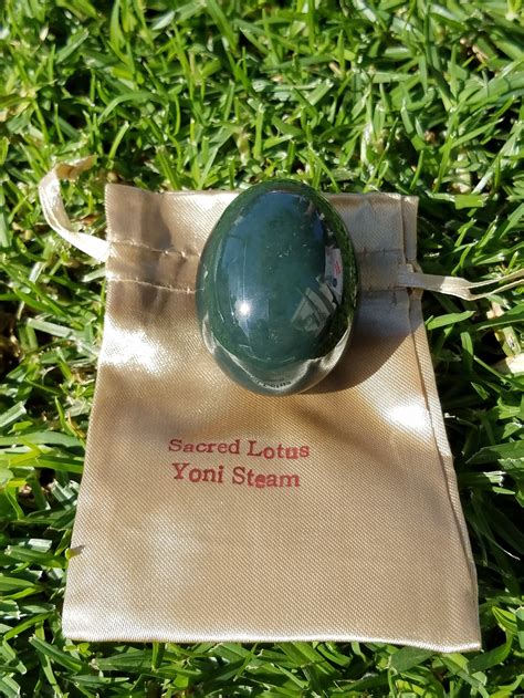 NEPHRITE JADE - Yoni Egg Crystal (GIA Certified) — Sacred Lotus Yoni Steam