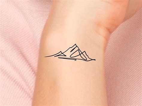 Mountain Line Temporary Tattoo - Etsy