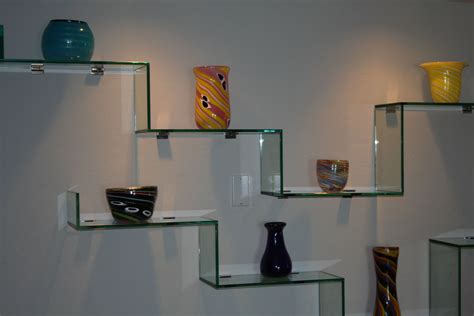 Custom Glass Shelving | Glass wall shelves, Glass shelves decor, Floating glass shelves