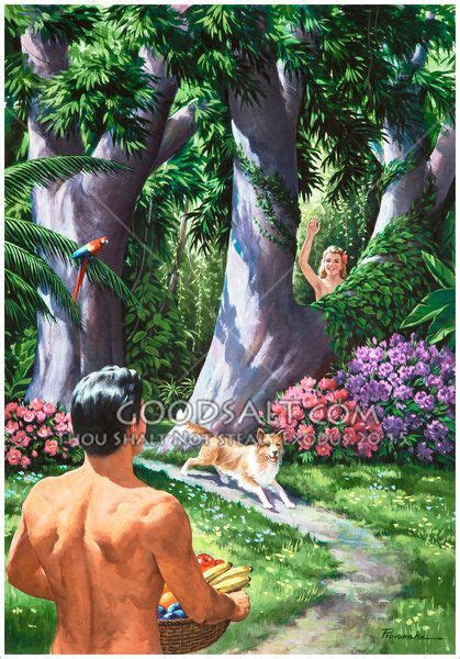 Adam and Eve in the Garden of Eden | Adam and eve, Bible pictures, Bible art