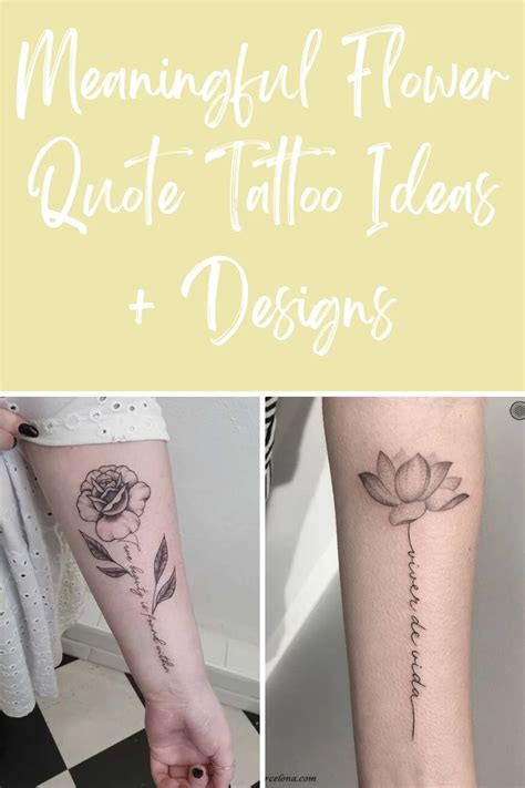 103 Flower Quote Tattoo Ideas With Meaningful Designs - TattooGlee ...