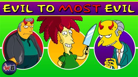 Simpsons Villains: Evil to Most Evil - YouTube