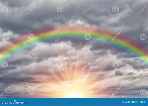 Rainbow Rain Background Stock Photo | CartoonDealer.com #109259718