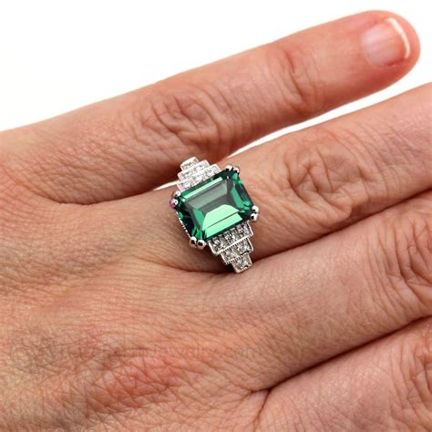 Gemeinschaft Moor Kleider art deco emerald engagement rings reicht Salat Gips