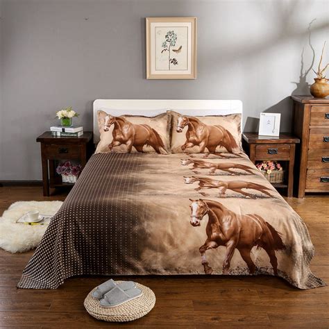 Classic Horse 3d Printed Duvet Cover Bedding Set - Metal Pigeon