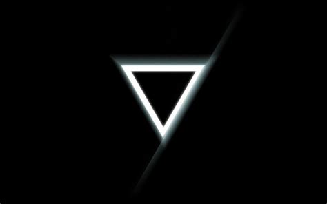 white upside down triangle logo #minimalism #triangle #glowing black ...