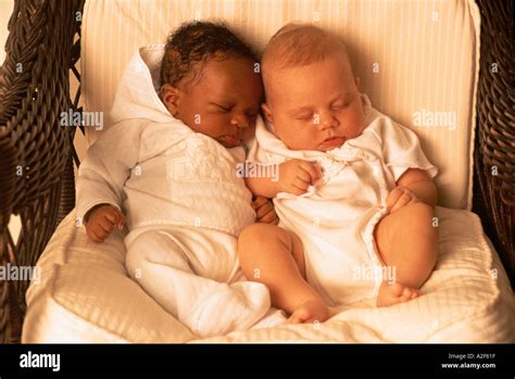 PORTRAIT OF TWO BABIES SLEEPING Stock Photo - Alamy