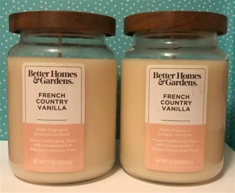 BETTER HOMES & Gardens French Country Vanilla 22 Oz Jar Candles X 2 ...