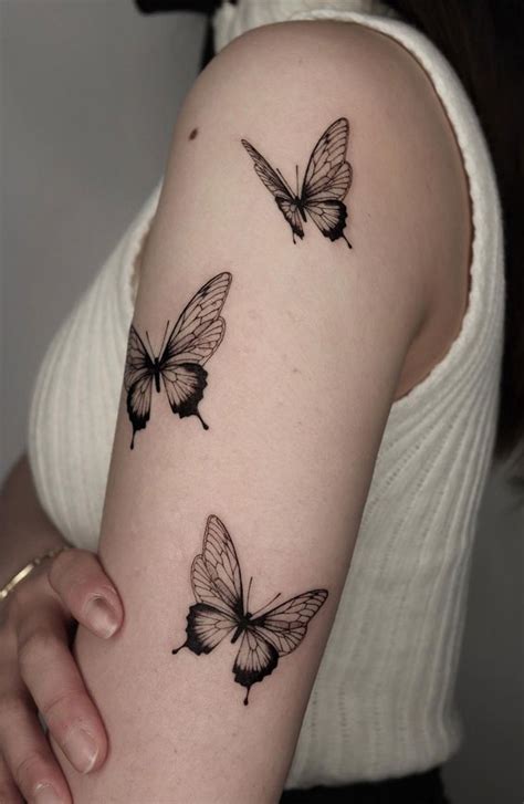 30 Cute Butterfly Tattoos : Three Butterflies on Upper Arm I Take You | Wedding Readings ...