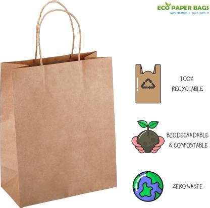 Tejaswi Plastic Pvt Ltd Brown Paper Bag (Pack of 25) 6x4x8 Paper Gift ...