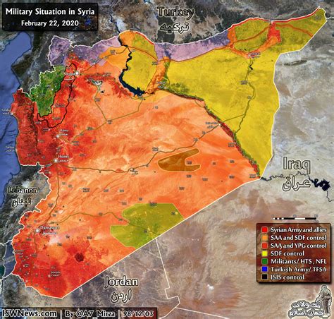 Latest Map Of Fronts In Syria Until 22 February 2020; - Islamic World News