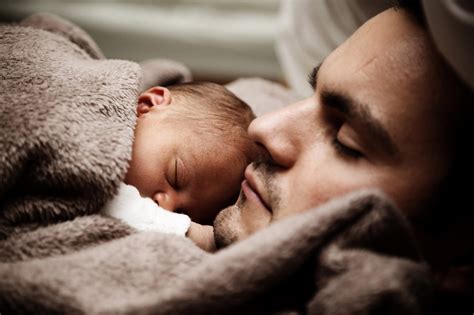 Baby And Dad Sleeping Free Stock Photo - Public Domain Pictures