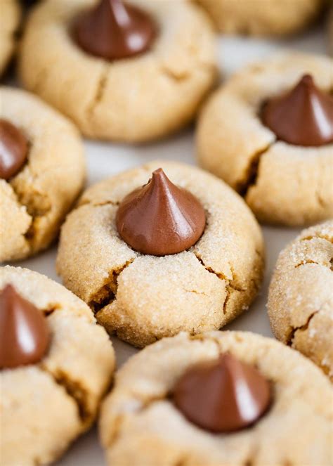 Peanut Butter Blossoms - Soft sugar coated peanut butter cookies topped with … | Easy peanut ...