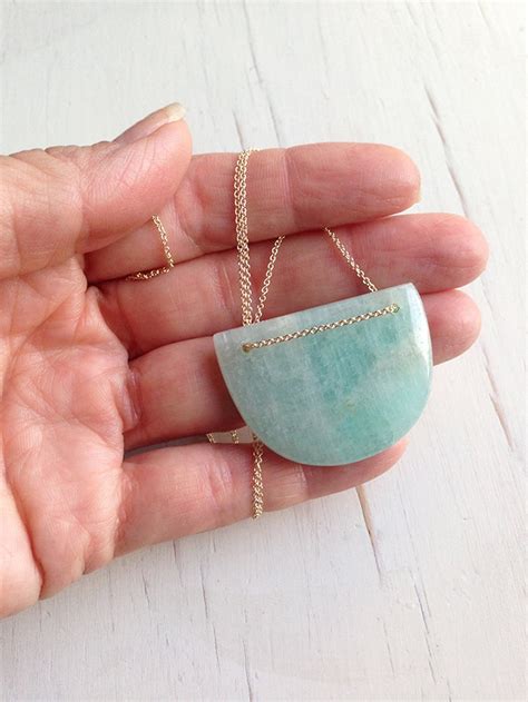 Amazonite Necklace Amazonite Jewelry Amazonite Pendant | Etsy