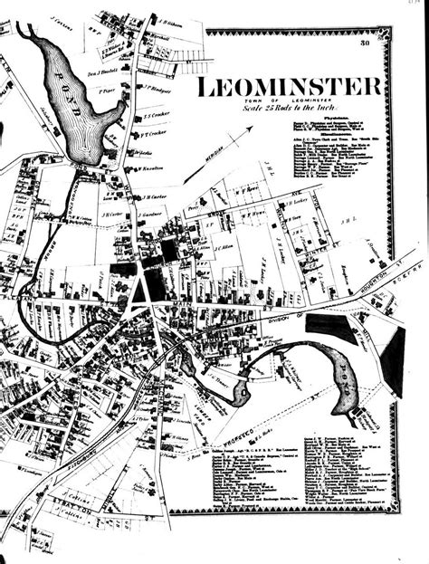 Genea-Musings: Treasure Chest Thursday - 1870 Map of Leominster MA