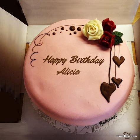 Happy Birthday Alicia Images of Cakes, Cards, Wishes