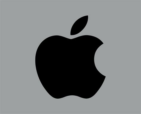 Apple Brand Logo Phone Symbol Black Design Mobile Vector Illustration With Gray Background ...