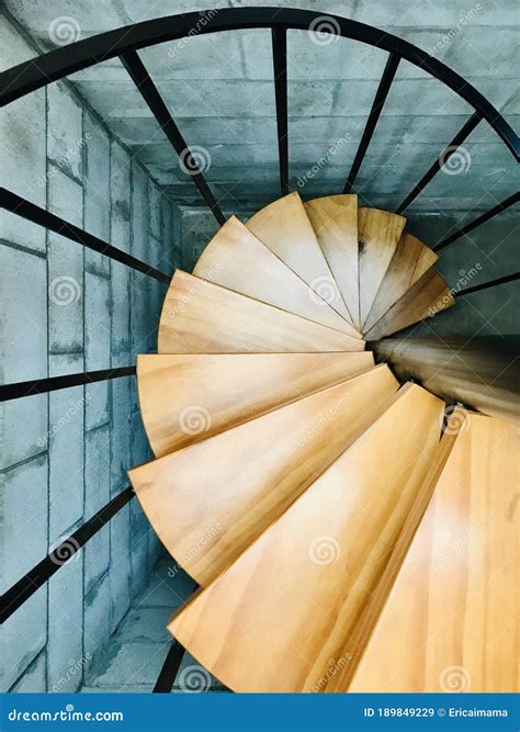 Spiral Staircase. View from Top. Stock Image - Image of tale, black: 189849229