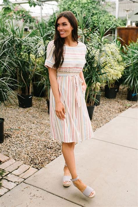 30 Popular Easter Dresses Ideas To Go To Church - ctviral in 2020 | Striped dress, Easter ...