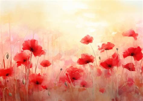 Field Plant Poppy Meadow Floral Nature Blooming Background Summer Flowers Red Spring Background ...