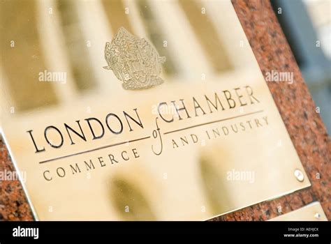 Plaque at the London Chamber of Commerce and Industry headquarters City of London UK Stock Photo ...