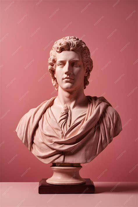 Premium AI Image | Aesthetic background of alexander the great stone bust isolated on pink ...