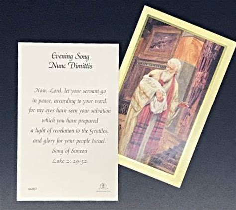 Nunc Dimittis Prayercard 100/PK