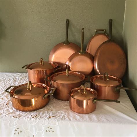14 piece Paul Revere Solid Copper Pots and Pans Set, #1801 Limited Edition Collection, Revere ...