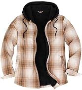 ZENTHACE Men's Warm Sherpa Lined Fleece Plaid Flannel Shirt Jacket(All Sherpa Fleece Lined) at ...
