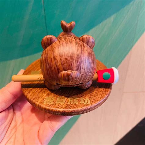 Starbucks China 2023 Lucky Bear Bearista the wooden fish ornament
