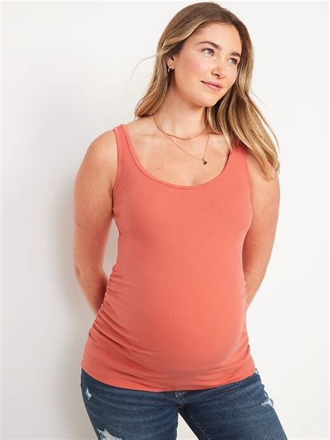 Maternity First-Layer Rib-Knit Side-Shirred Tank Top | Old Navy